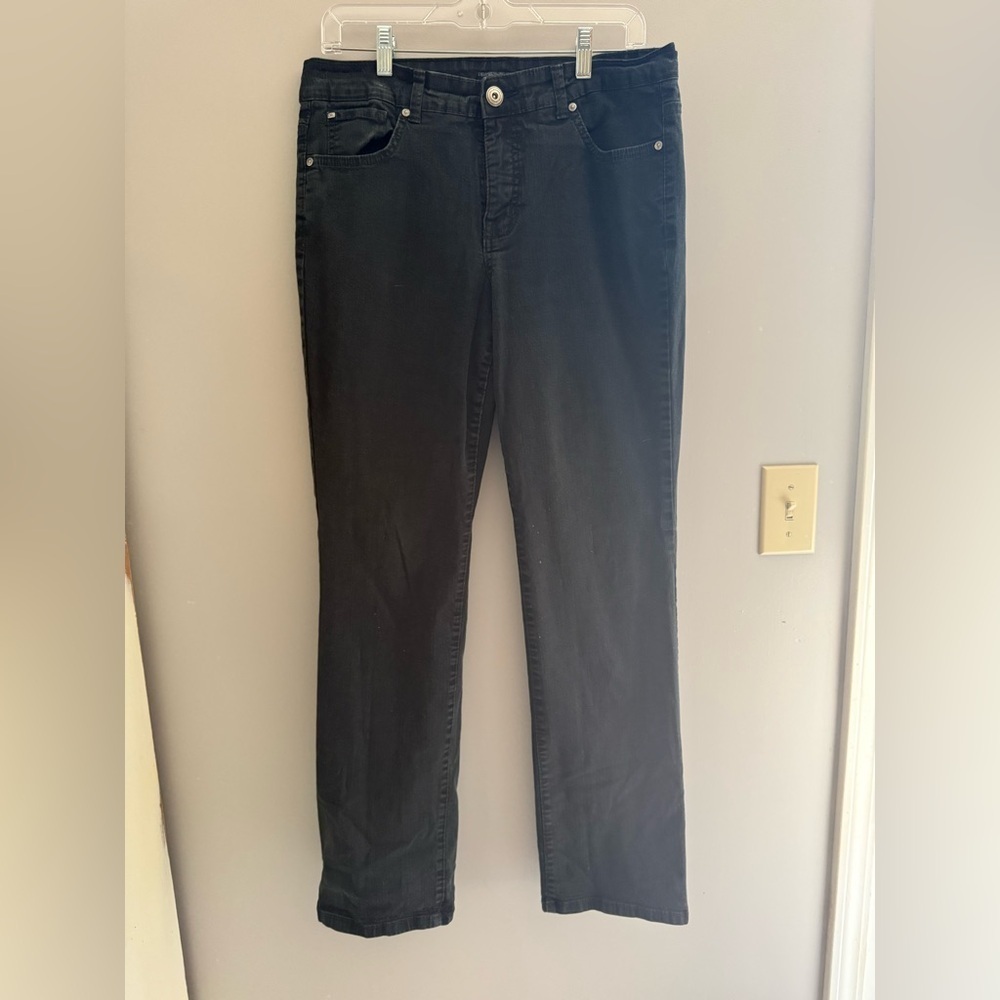 Bandolino Womens Jeans SZ 12 Black Denim Samantha Style Midrise Straight Pocket